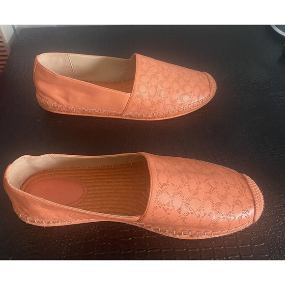 Coach Carley Leather Espadrilles Loafer Slip On Style C6763 Tangerine Sz 11 - Picture 6 of 14